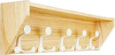 SKOLOO Wall Shelf with Hooks, 24-Inch Coat Rack Wall Mount with Shelf Organizer - Lightweight & Sturdy, 5 Tri Hooks - Perfect for Entryway, Hallway, Living Room, Bedroom, Mudroom, Natural & White by CozyNest Decor