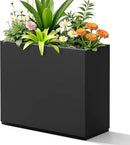 FENCY Metal Planter Box, Large Rectangular Planters for Outdoor Plants, Outdoor Tall Planters with Drainage Holes, Black Metal Planters (30" L x 12" W x 24" H) by CozyNest Decor