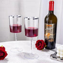 Ciaell 12 Pack Plastic Wine Glasses - 14 Oz Plastic Wine Glasses with Stem - Square Silver Disposable Stemmed Glass for Parties & Weddings & Outdoors by CozyNest Decor
