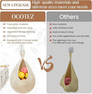Hanging Fruit Baskets for Kitchen - 3 Pack Boho Wall Hanging Basket with 6 Pcs Strong Hooks, Handwoven Onion Storage Teardrop Home Onion Basket for Fruits Vegetable Potato Kitchen Storage (White) by CozyNest Decor