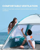 OutdoorMaster Beach Tent for 3/4 Person - Easy Setup Sun Shade Shelter, Portable Beach Shade Sun Canopy with UPF 50+ UV Protection, Removable Skylight Family Size by TinyTreasures Baby Boutique