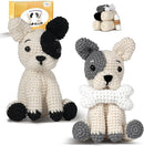 MOREJMTT Crochet Kit for Beginners Animal,Crochet Animal Kits,Crocheting Kit for Starters,Learn to Crochet with Step-by-Step Video Tutorials,Beginner Crochet Kits for Adults(2 Pack French Bulldog) by TinyTreasures Baby Boutique