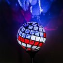 WNP Solar Powered Outdoor Garden Light Stakes Decoration,Mosaic Globe 4th of July Stake Solar Light Garden Decor,Solar Glow Glass Ball Lights Waterproof Decor Light for Patio Pathway,Yard by GreenHaven Gardens