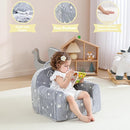 Toddler Chair Comfy,Toddler Couch Fold Out, 2-in-1 Kids Chair,Flip Out Kids Couch,Toddler Sofa Convertible,Children Reading Chair for Age 1-3(Grey Star) by TinyTreasures Baby Boutique