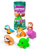 Tub Works® Rainforest™ Mold Free Bath Toys, 6 Pack | Sealed, No Hole Bath Toys Design Keeps Moisture Out | Soft, Squeezable & Float on Water | Easy-Grip Baby & Toddler Bath Toy | Great Baby Pool Toys by TinyTreasures Baby Boutique