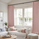 MIULEE 100% Blackout Curtains 120 Inch Long 2 Panels for Bedroom, Thick Luxury Faux Linen Black Out Curtain Room Darkening Back Tab Pleat Window Textured Drapes with Hooks for Living Room, Baby Pink by CozyNest Decor