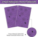 2 Pcs Halloween Tablecloth - Plastic Halloweens Spider Webs Table Cloth, Purple Disposable Rectangle Spiderweb Table Cover for Halloween Party Decorations Supplies Favors Tables Decor, 108 x 54 Inch by CozyNest Decor