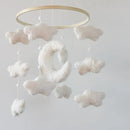 Boucle Cloud Moon Crib Mobile Boho Baby Mobile for Crib Neutral Nursery Mobile for Boys & Girls by CozyNest Decor