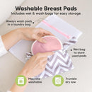 Organic Nursing Pads - 14 Washable Viscose Derived from Bamboo Breastfeeding Pads, Wash Bag, Reusable Breast Pads for Breastfeeding, Nipple Pads for Breastfeeding Essentials(Pastel Touch, L 4.8") by TinyTreasures Baby Boutique