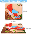 MAGIFIRE Wooden Puzzles for Toddlers 1-3 - 6-Pack Multicolor Animal & Car Puzzles - Toddler Montessori Style Toys by TinyTreasures Baby Boutique