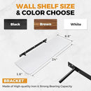 24"x6.8"x1.6" Slanted Floating Wall Shelves 2-Pack - Rustic White Finish, Heavy-Duty Solid Wood Design with Hidden Brackets - Perfect for Living Room, Kitchen, Bathroom, or Office by CozyNest Decor