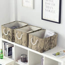 TcaFmac Fabric Storage Basket, Decorative Canvas Storage Bins Baskets for Gifts Empty Tree Stump by CozyNest Decor