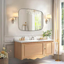 ANDY STAR Brushed Nickel Bathroom Mirror, 30x36’’ Oblong Mirror with Stainless Steel Metal Frame, Silver Oval Vanity Mirror for Over Sink, Modern Anti Rust Wall Mounted by CozyNest Decor