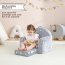 Toddler Chair Comfy,Toddler Couch Fold Out, 2-in-1 Kids Chair,Flip Out Kids Couch,Toddler Sofa Convertible,Children Reading Chair for Age 1-3(Grey Star) by TinyTreasures Baby Boutique