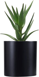 FaithLand Plant Pot 8 inch - Perfectly Fits Mid-Century Modern Plant Stand - Drainage Plug - Matte Black by GreenHaven Gardens
