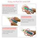 2 Pack Silicone Sleeves for Dr. Brown's Glass Baby Bottles, Anti Breakage Durable Baby Bottle Holder with Easy Grip Handles, Narrow Sleeve with a Cutout, Dishwasher/Freezer/Microwave Safe, 8 oz by TinyTreasures Baby Boutique