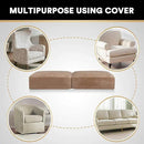 PrinceDeco Stretch Velvet Couch Cushion Covers, Soft Cushion Slipcover for Chair Loveseat Sofa Cushion Furniture Protector Seat Cushion Sofa Cover (Each Width Up to 29.5", Camel) by CozyNest Decor
