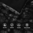 Ultra Soft Luxury Faux Fur Throw Blanket for Counch,Fuzzy Fluffy Plush Warm Cozy Elegant Wrinkled Blanket for Sofa Bedroom Living Room,（50"x60",Tie-dye Black） by CozyNest Decor