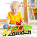 Veslier Dinosaur Toys for Kids 2-4 3-5 with 6 Dinosaur Car Vehicles, Dino Transport Carrier Truck with Music and Roaring Sound Christmas Birthday Gift for 2+ Year Old Boys. by TinyTreasures Baby Boutique