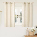 LAMIT Window Linen Curtains 45 Inch Length 2 Panels, Beige Light Filtering Panels Bronze Grommet Neutral Drapes for Bathroom/Loft Room, 34 x 45 Inch by CozyNest Decor
