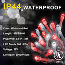 KNONEW 197FT 500 LED Christmas Lights Outdoor String Lights 8 Modes & Memory Fairy Light Plug in Waterproof LED String Lights for Xmas Yard Tree Wedding Party Holiday Decorations (Red and White) by GreenHaven Gardens