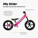 Strider 12” Sport Bike - No Pedal Balance Bicycle for Kids 1 to 4 Years - Includes Safety Pad, Padded Seat, Mini Grips & Flat-Free Tires - Tool-Free Assembly & Adjustments by TinyTreasures Baby Boutique