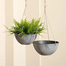 LA JOLIE MUSE Large Hanging Planters for Outdoor Plants - 13 Inch Hanging Flower Pots with Drainage Holes, Set of 2, Rock Grey by GreenHaven Gardens