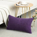 Fancy Homi 2 Packs Purple Lumbar Decorative Throw Pillow Covers 12x20 Inch for Living Room Couch Bed, Farmhouse Boho Home Decor, Soft Striped Corduroy Rectangle Accent Cushion Case 30x50 cm by CozyNest Decor