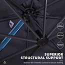 PURPLE LEAF 9' X 11.5' Patio Umbrella Outdoor Cantilever Rectangle Umbrella Aluminum Offset Umbrella with 360-degree Rotation for Garden Deck Pool Patio, Grey by GreenHaven Gardens