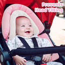 Pro Goleem Breathable 3-in-1 Baby Car Seat Head Support, Soft Infant Car Seat Insert, Carseat Cushion for Newborn, Perfect for Car Seat, Strollers, Swings, Carrier, Bouncer, Pink and White by TinyTreasures Baby Boutique