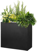 Galvanized Steel Metallic Heavy Planter for Outdoor Plants Metal Outdoor Planter Spliced Flower Box with Partitions for Outside,Indoor,Garden (Black, 24 * 12 * 24) by CozyNest Decor