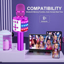 BONAOK Karaoke Microphone for Kids & Adults - Bluetooth Microphones Singing Mic with Disco Lights, Echo Effect, Built-in Speaker Portable Karaoke Player for Party Travel Gifts Q78(Purple) by TinyTreasures Baby Boutique