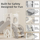KORIMEFA 7 in 1 Toddler Slide, Kids Slide for Toddlers Baby 1-3 Years Old, Indoor and Outdoor with Basketball Hoop & Golf Set, Plastic Slides for Kids Easy Assembly, Grey by TinyTreasures Baby Boutique