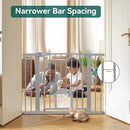 Babelio Baby Gate with Adjustable Cat Door,29-43" Auto Close Durable Pet Door for Stairs,Doorways and House, Pressure Mounted,Easy Install,Effortless Walk Thru,Gray by TinyTreasures Baby Boutique