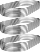 3 Pack 8x4FT Oval Galvanized Raised Garden Bed Outdoor,Metal Garden Bed for Vegetables,Above Ground Garden Box for Flower,Steel Raised Beds for Gardening