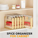 SpaceAid Bamboo Pull Out Spice Rack Organizer for Cabinet, Heavy Duty Slide Out Seasoning Kitchen Pantry Sliding Vertical Organization, 5.1" Wide, 2 Drawers(2" Wide), 2-Tier, Natural by CozyNest Decor