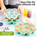 KeaBabies Silicone Food Freezer Trays with Lid, 2oz x 10 Pods Baby Food Storage Containers, Easy Puree Meal Prep, Breast Milk Silicone Freezer Molds, Dishwasher,Microwave Safe,BPA-Free(Alpine Green) by TinyTreasures Baby Boutique