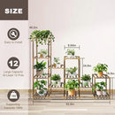 Plant Stand Indoor Outdoor, 12 Tier Plant Shelf for Multiple Plants, Large Wood Plant Shelf Combo Ideal for Gardens, Patios, and Lawns by GreenHaven Gardens