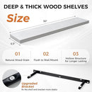 Fun Memories Floating Shelves for Wall, 30" Rustic Wood Deep Wall Mounted Shelves with Invisible Brackets for Decor & Storage, Floating Shelf for Living Room, Bathroom (White, Set of 2) by CozyNest Decor