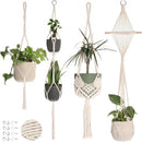 Nook Theory 4-Pack Macrame Plant Hanger - with 8 Ceiling Hooks - Hanging Planter Indoor Outdoor - Hanging Plant Holder - Decorative Bohemian Plant Hangers - Hanging Plants (Cream) by GreenHaven Gardens