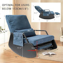 Rocking Chair for Nursery, Modern Upholstered Plush Seating Glider Recliner Chair with High Backrest and Side Pocket, Accent Armchair with Cushions for Living Room/Reading (Blue) by TinyTreasures Baby Boutique