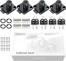 Tanice 4 Pack Furniture Lock Zinc Alloy Cam Security Lock Keyed Alike Cylinder Cupboard Drawer Lock with 8 Keys for Door Cabinet Mailbox Drawer Cupboard Household Office, Black by TinyTreasures Baby Boutique