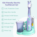 Brusheez Kids’ Electric Toothbrush Set - Safe & Effective for Ages 3+ - Parent Tested & Approved with Gentle Bristles, 2 Brush Heads, Rinse Cup, 2-Minute Timer, & Storage Base (Luna The Llama) by TinyTreasures Baby Boutique