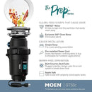 Moen Prep Series Disposer 1/2 Horsepower Continuous Feed Garbage Disposal featuring Fast Track Technology, Power Cord Included, GT50C by CozyNest Decor