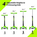 ZIFFY 3-Wheel Light-Up Kids Scooter, Kids Balance Scooter for Boys Girls with 20 Dynamic LED Lights, 4 Adjustable Height, Lean-to-Steer Design with Anti-Slip Wide Surface for Stability - Up to 110LBS by TinyTreasures Baby Boutique