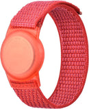 Kids Wristband Compatible with Apple AirTag, Protective Case for Air Tag GPS Tracker Holder with Nylon Bracelet, Adjustable Anti Lost Watch Band for Toddler Child Elder(Red) by TinyTreasures Baby Boutique