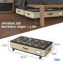 IUI Under Bed Storage with Wheels & Lid, 50L Large Capacity Underbed Storage Containers, Versatile Under The Bed Shoe Storage for Clothes, Books, Toys, 2 Pack, Ivory White by CozyNest Decor