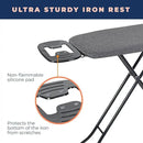 Ironing Board with Iron Rest, Iron Board with 3 Layers Extra Thick Cover, Compact and Space Saver Foldable Ironing Board, Adjustable Height, Easy Storage with Smart Hanger and Lightweight Design by CozyNest Decor
