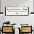 Bless the Food Before Us Sign Wall Decor 40"X15" Large Farmhouse Dining Room Wall Decor Framed Wood Rustic Home Wall Art Kitchen Decoration (Black) by CozyNest Decor