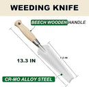 SUMIO 13.3" Alloy Steel Weeding Transplanter, Hori Hori Knife, Digging Trowel with Serrated Edge, Garden Root Cutter, and Dandelion Trowel for Propagation and Transplanting by GreenHaven Gardens